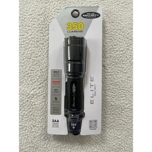 Police Security Flashlight 350 Lumens Elite Trac Tact Black UV Night Vision IPX7